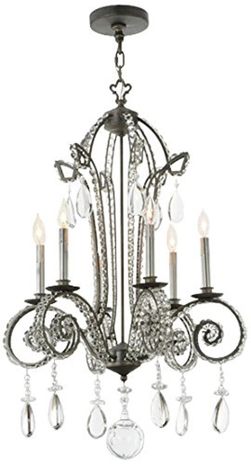 24"W Lucerne 6 Light Chandelier