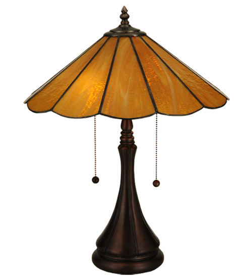 20.25"H Panel Honey Amber Table Lamp