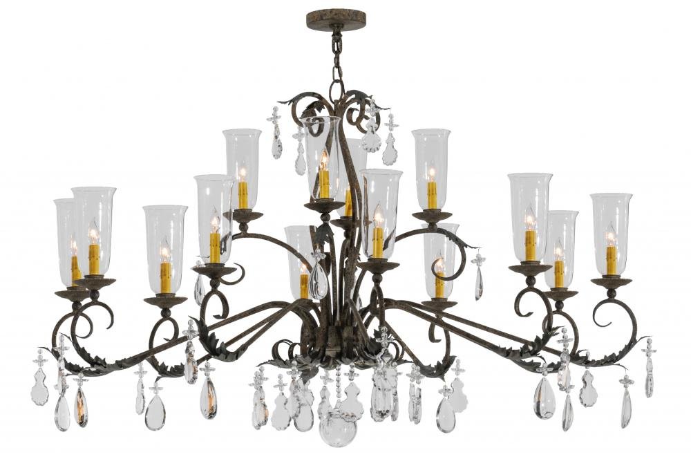 62" Long Windsor 14 Light Oblong Chandelier