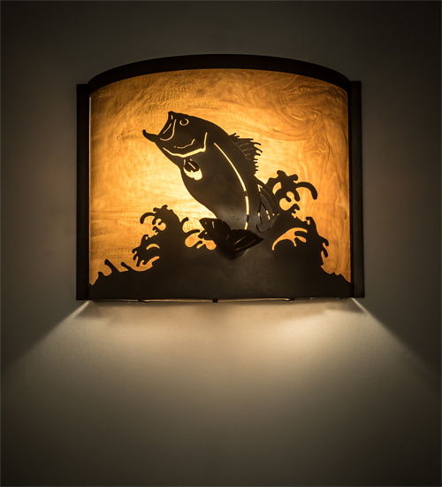 11.25"W Leaping Bass Wall Sconce