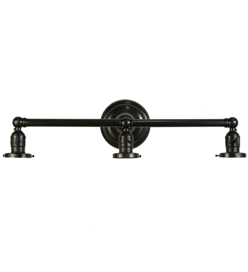 22"W Revival Paddle Socket 3 Light Vanity Hardware