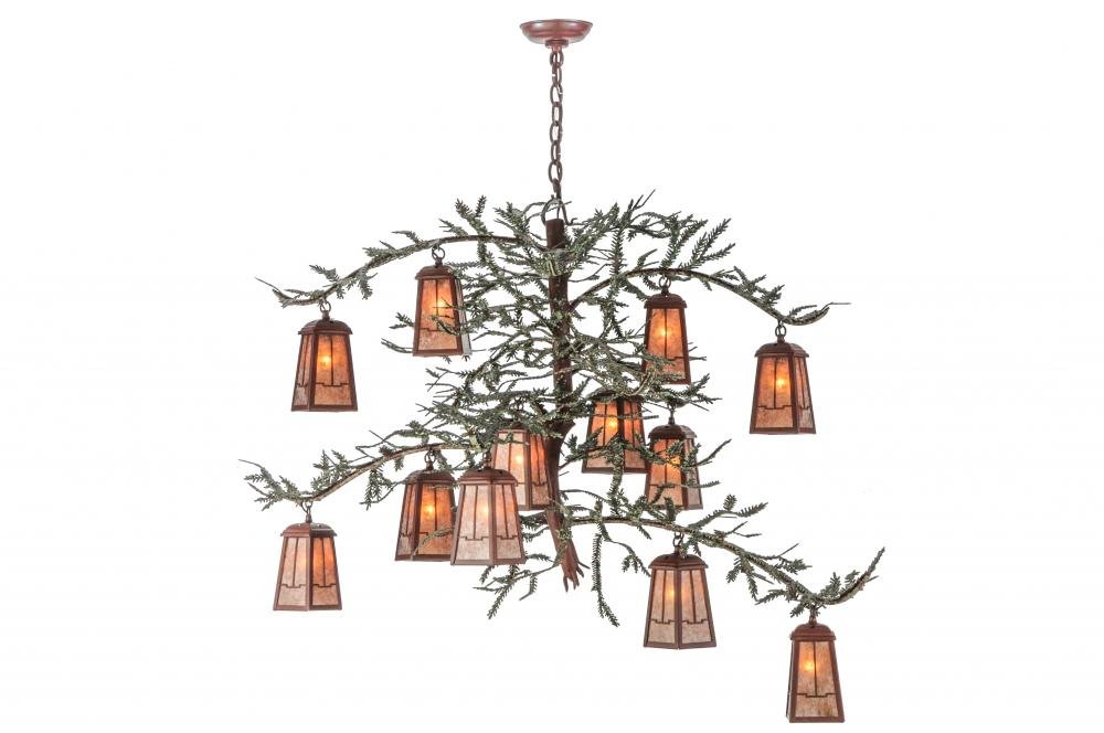 52"W Pine Branch Valley View 12 Light LED Chandelier