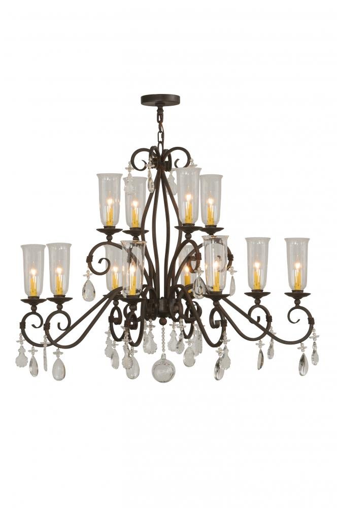 48"W Zola 12 Light Two Tier Chandelier