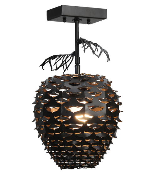 11"W Stoneycreek Pinecone Semi-Flushmount