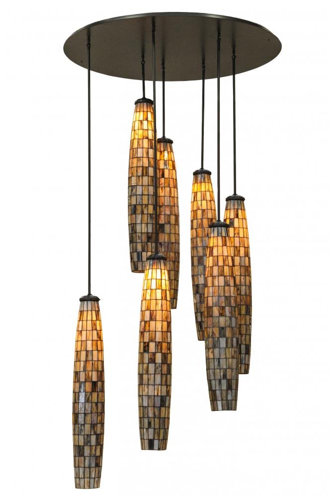 46"W Checkers 7 Light Cascading Pendant