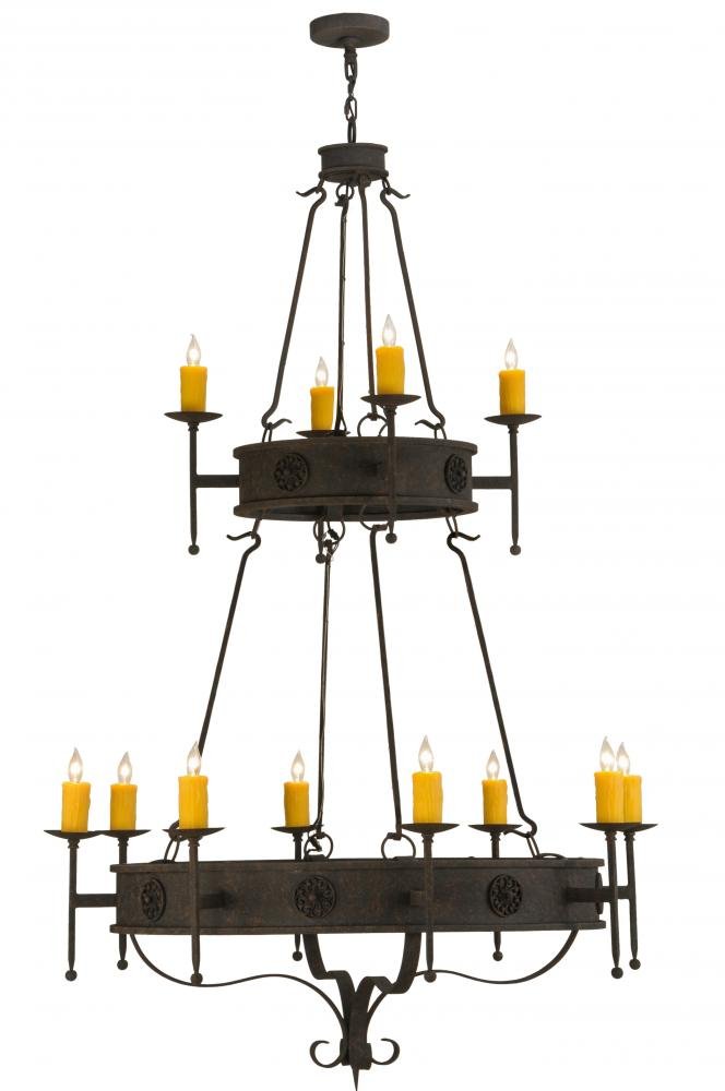 48"W Lorenzo 12 Light Two Tier Chandelier