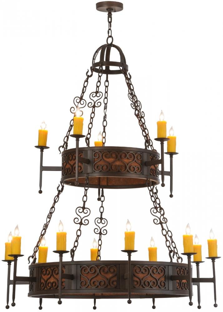 48"W Toscano 15 Light Two Tier Chandelier