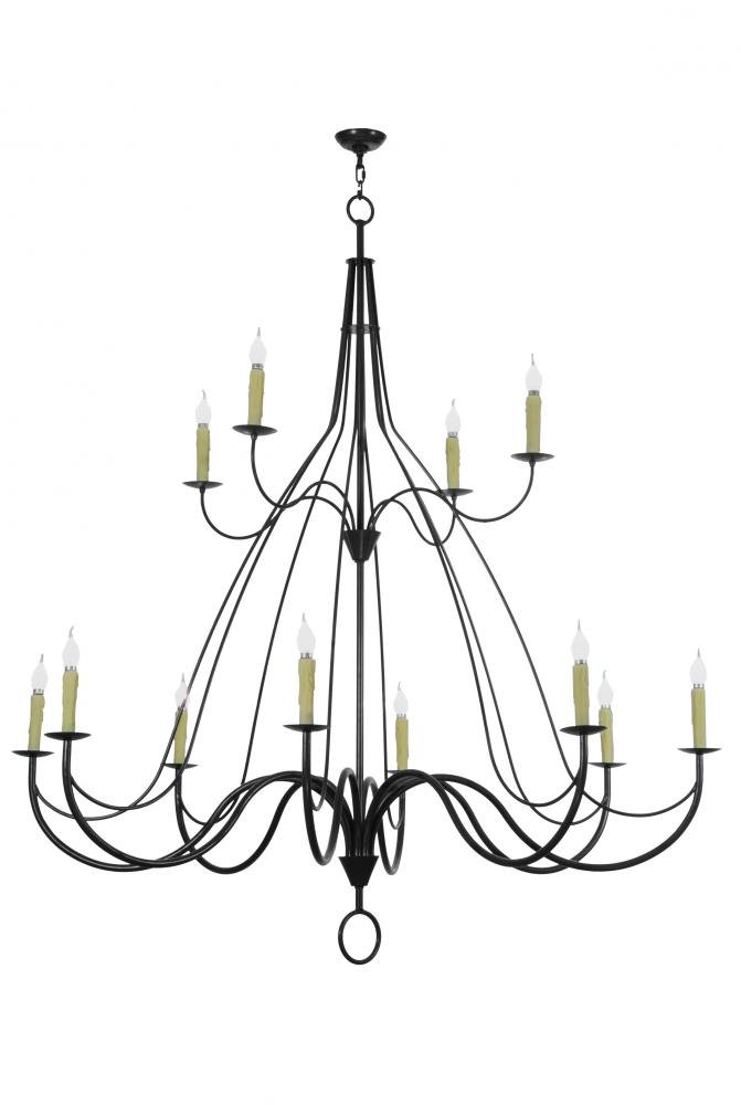 68"W Bell 12 Light Two Tier LED Chandelier