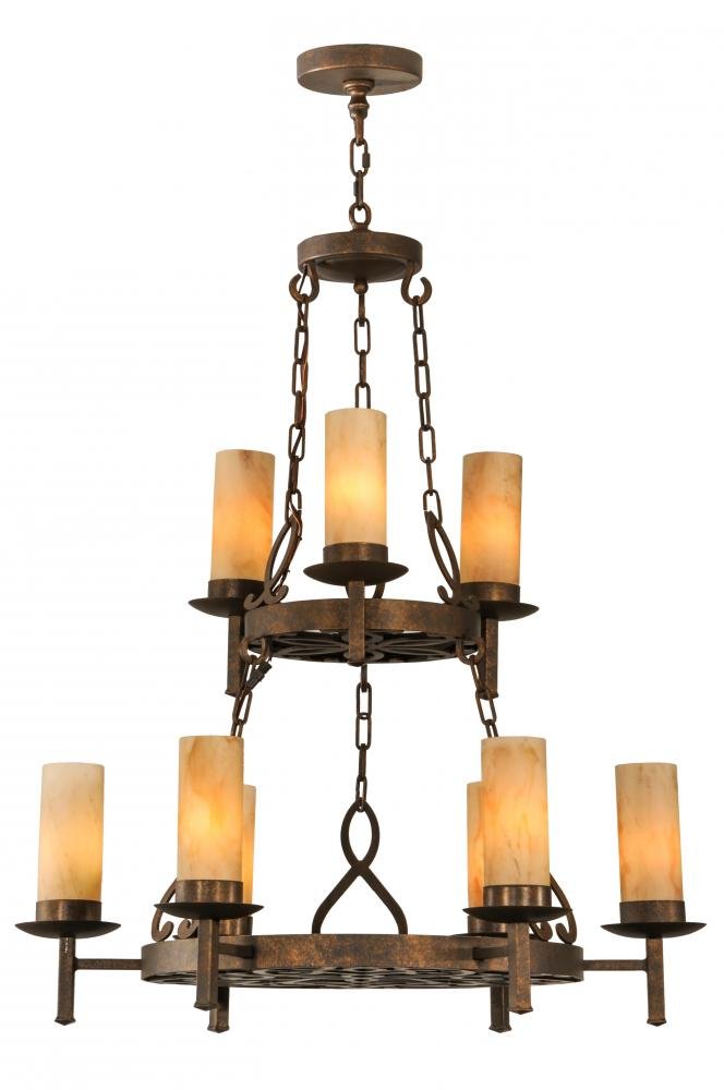 33" Wide Newcastle 9 Light Two Tier Chandelier