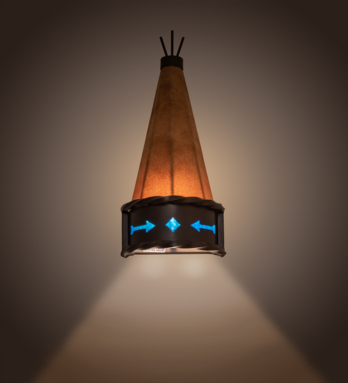 8" Wide Teepee Regalia Wall Sconce