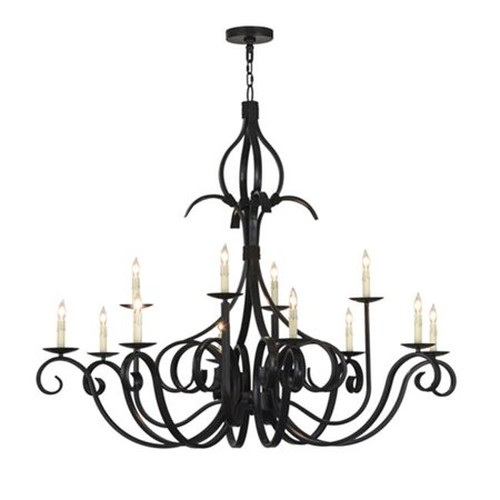 54"W Cypress 12 Light Chandelier