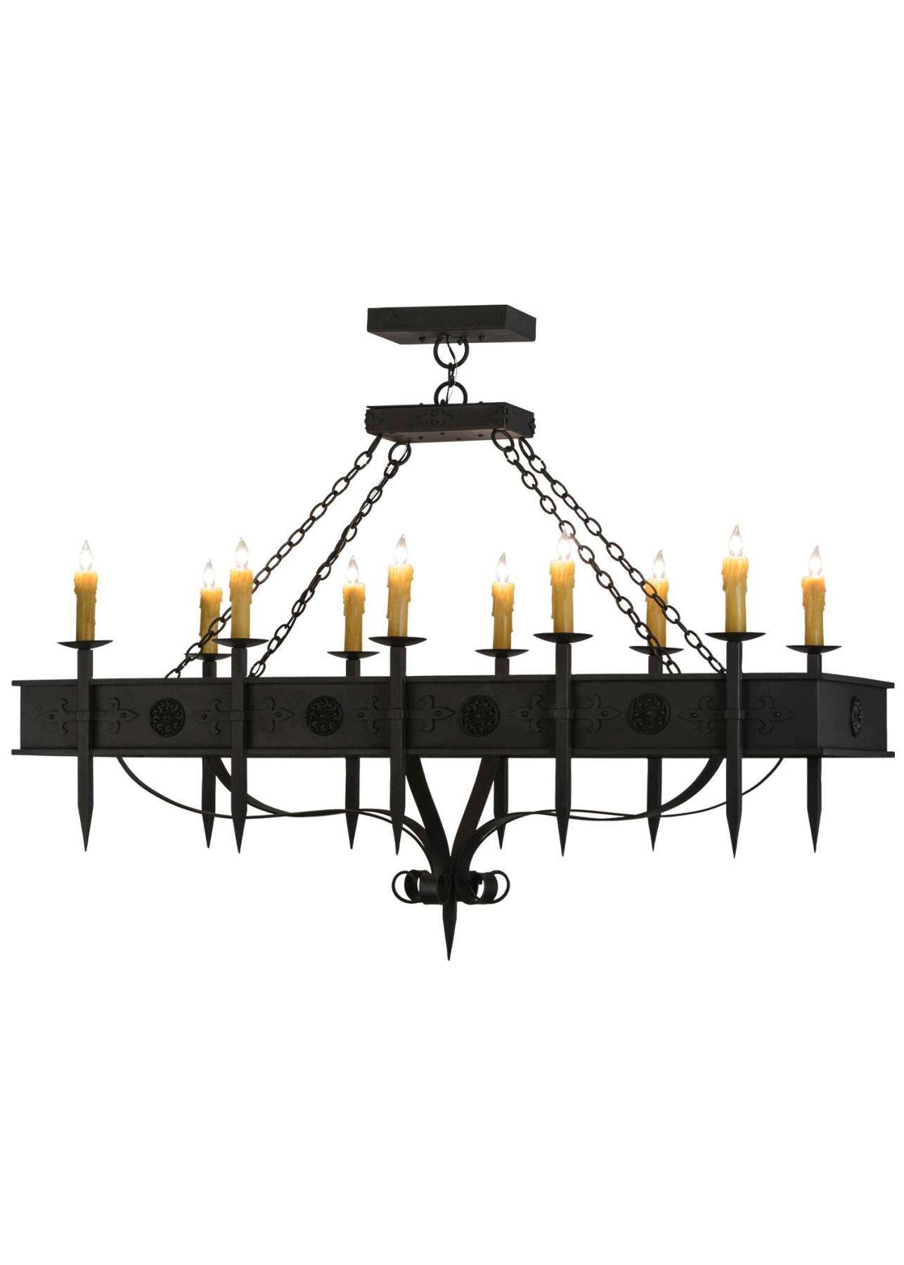 66"L Calandra 10 Light Oblong Chandelier