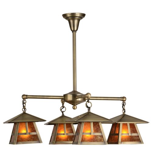 30"W Stillwater "T" Mission 4 Light Chandelier