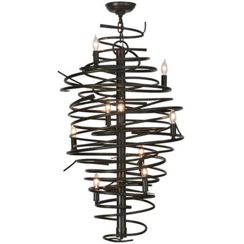 21"W Cyclone 9 Light Chandelier