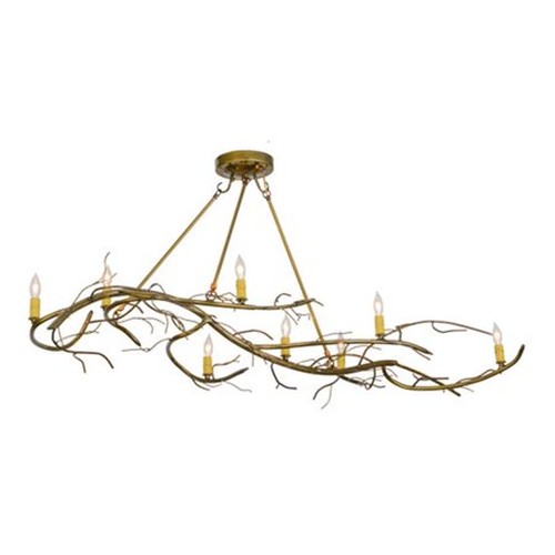 57"L Winter Solstice 8 Light Oblong Chandelier