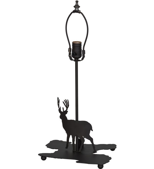 14"H Lone Deer Double Lit Table Base