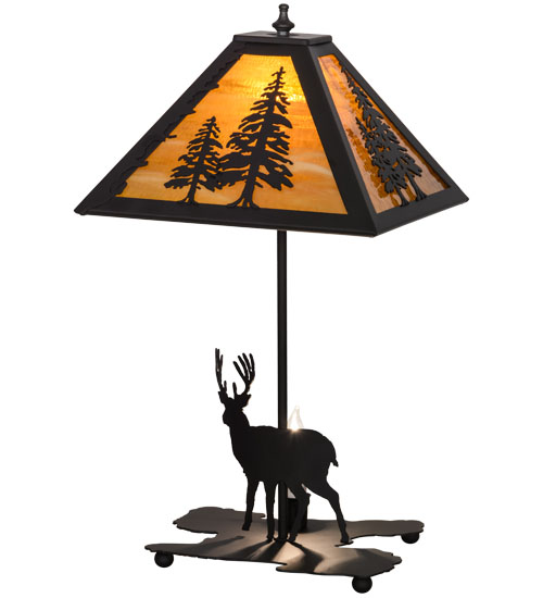 21"H Lone Deer W/Lighted Base Table Lamp