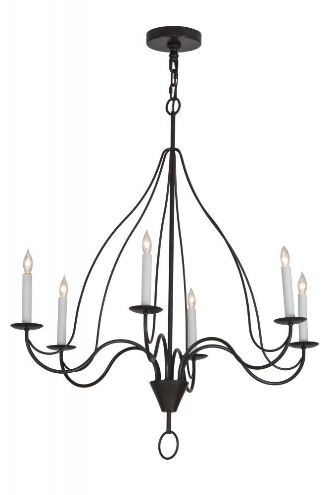 36"W Polonaise 6 Light Chandelier