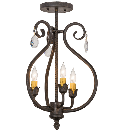 12"W Antonia 3 Light Chandelier