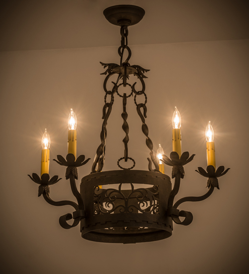 24"W Dragone 6 Light Chandelier