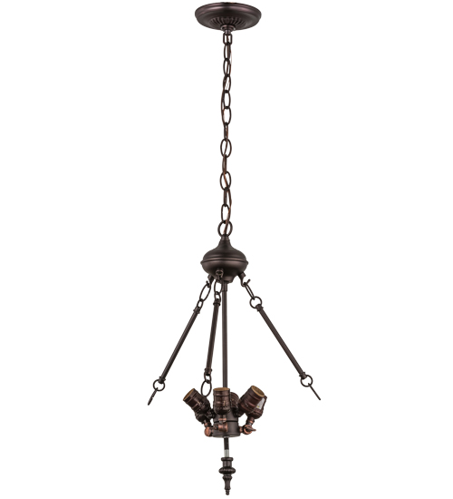 21"W Mahogany Bronze 6 Light W/Uplights Pendant Hardware