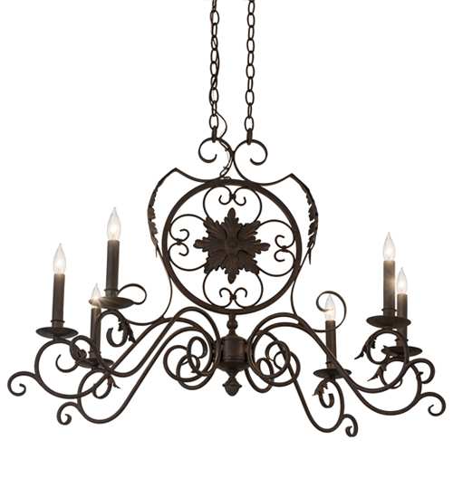 36"L Christabel 6 Light Oblong Chandelier