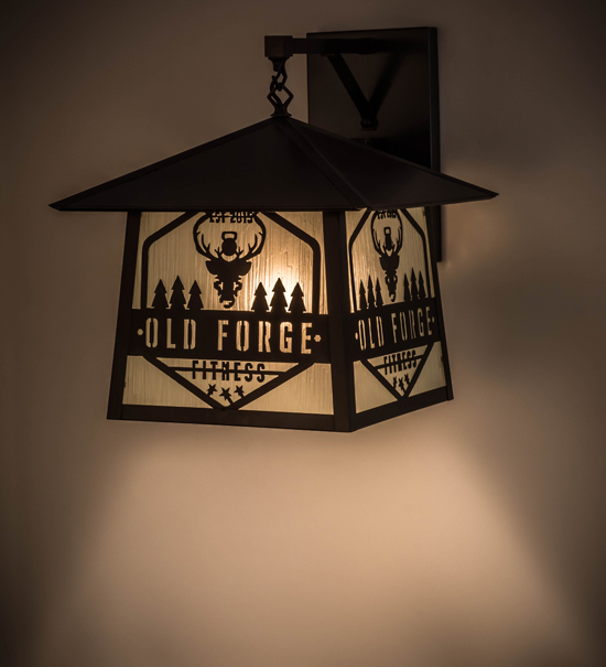 16"W Personalized Old Forge Fitness Hanging Wall Sconce
