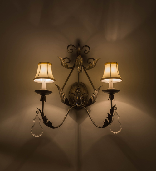 21"W French Elegance 2 Light Wall Sconce