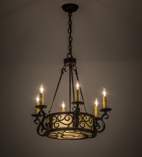 24"W Delano 6 Light Chandelier