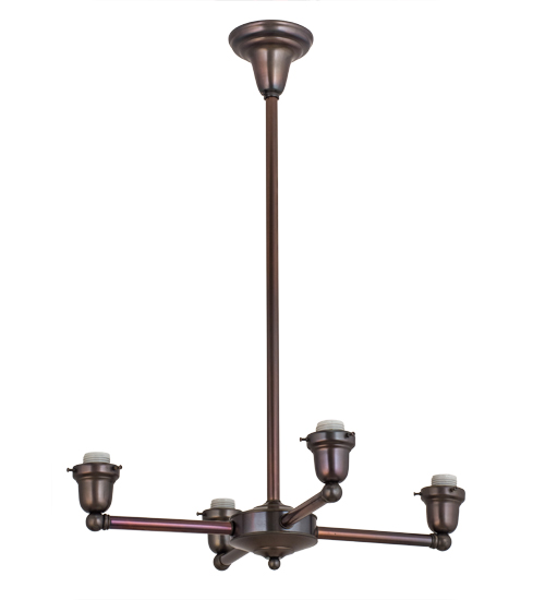 24"W Antique Brass 4 Light Chandelier Hardware