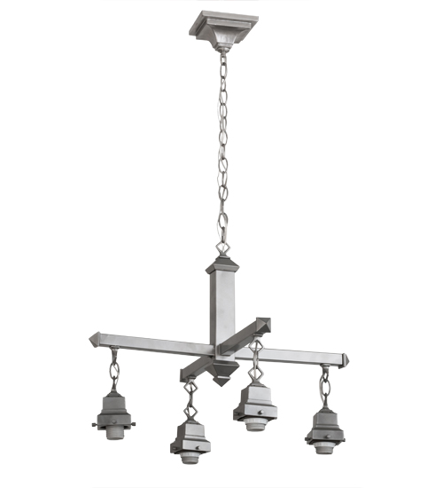 24"W Nickel 4 Light Chandelier Hardware