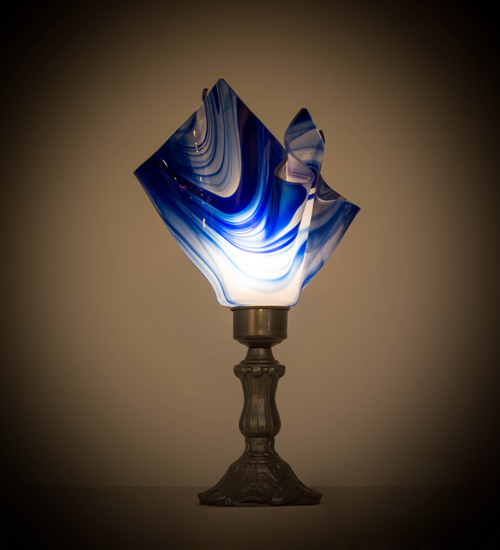 14" High Handkerchief Curacao Swirl Accent Lamp