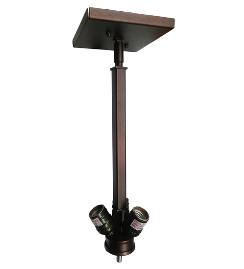 8.5"W Mahogany Bronze 3 Light Inverted Pendant Hardware