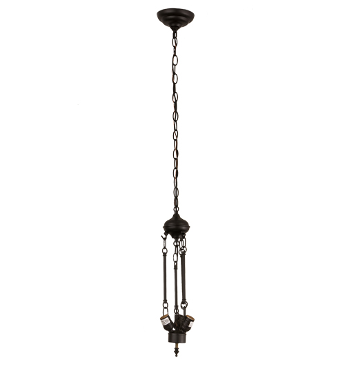 20"W Solar Black 3 Light Inverted Pendant Hardware