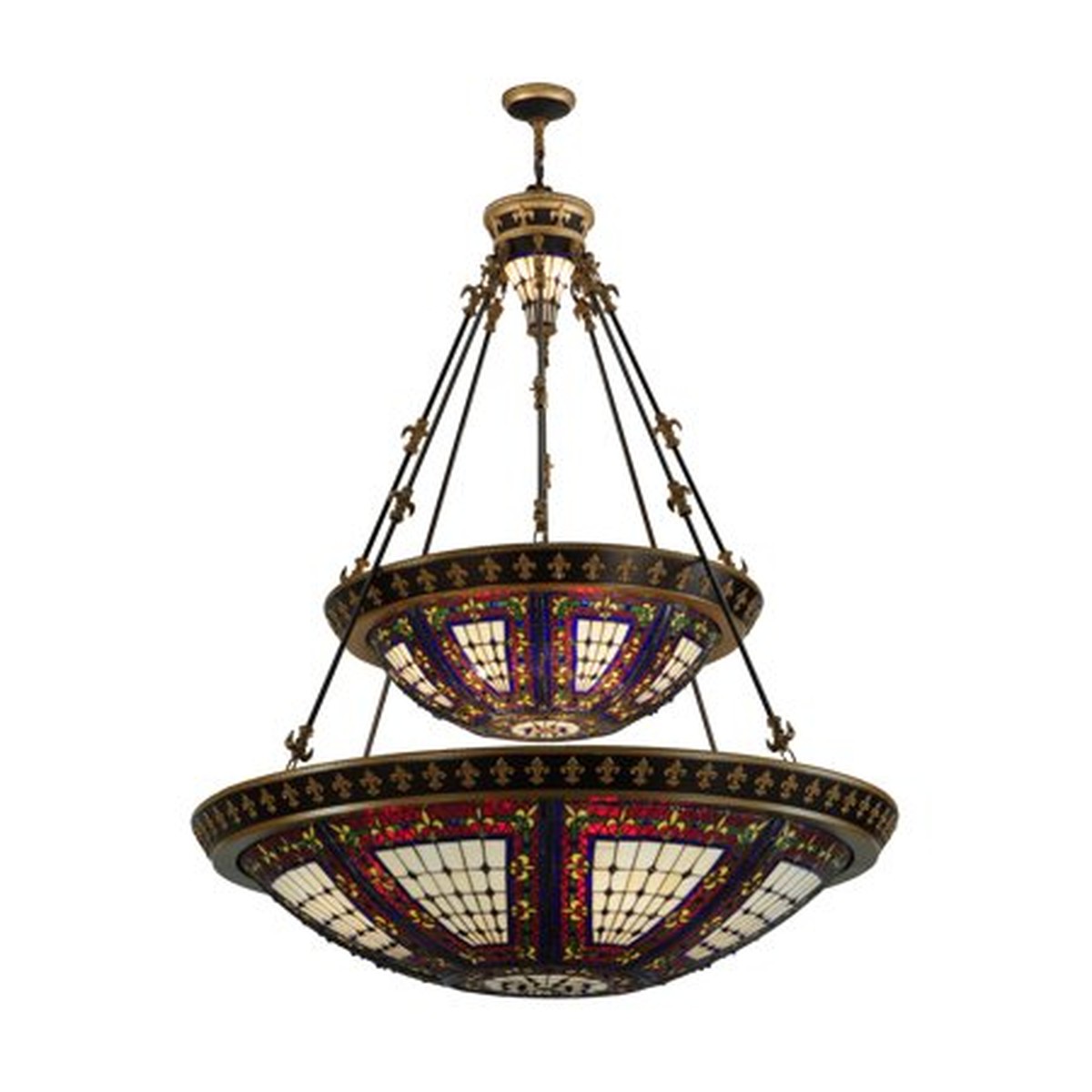 44"W Fleur-de-lis 2 Tier Inverted Pendant