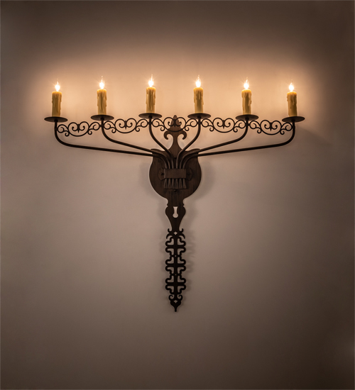 36" Wide Almonte 6 Light Wall Sconce