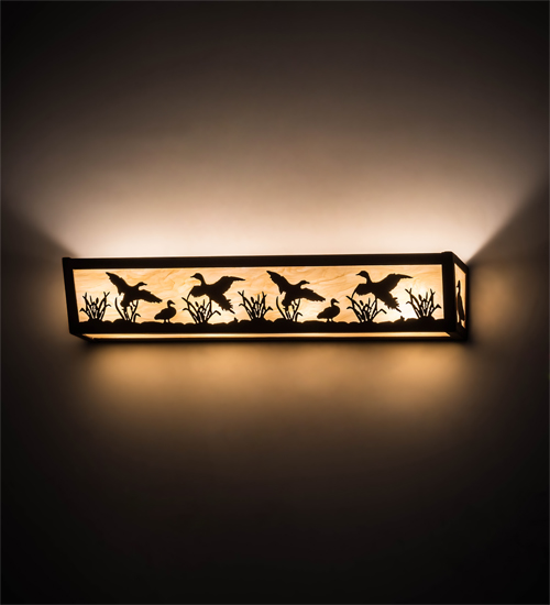 24" Wide Ducks in Flight Vanity Light