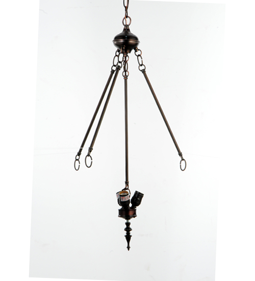 30"H Mahogany Bronze 3 Light Inverted Pendant Hardware