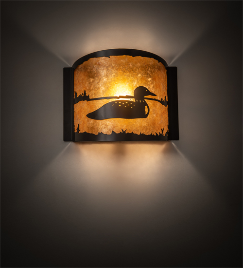 12" Wide Loon Right Wall Sconce