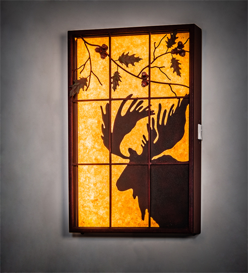 24" Wide Moose Backlit Window