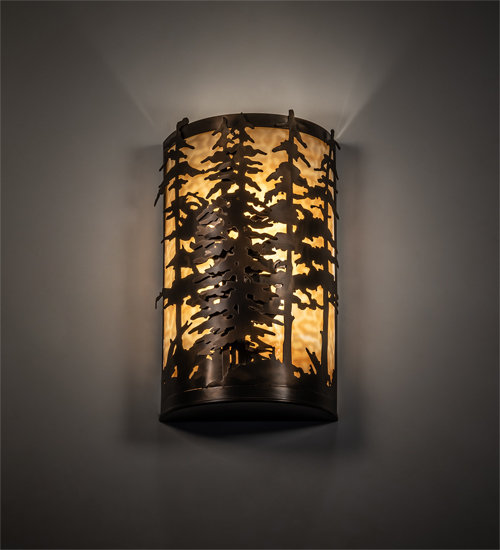 12" Wide Tall Pines Wall Sconce