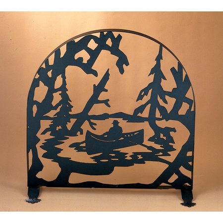 30"W X 30"H Canoe At Lake Arched Fireplace Screen