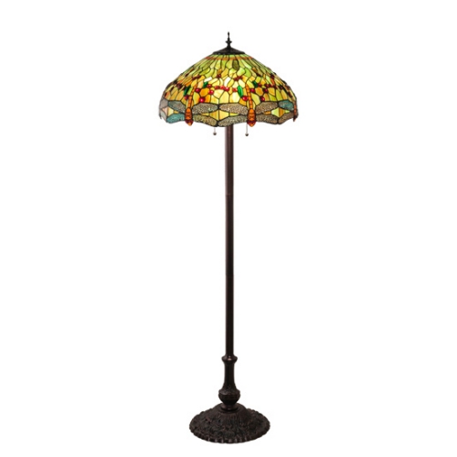 62" High Tiffany Hanginghead Dragonfly Floor Lamp