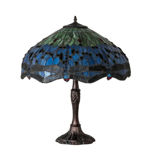 26" High Tiffany Hanginghead Dragonfly Table Lamp