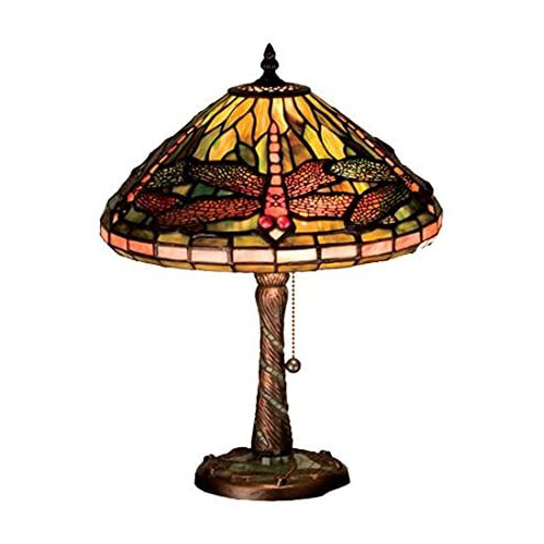 16"H Tiffany Dragonfly w/ Twisted Fly Mosaic Base Accent Lamp