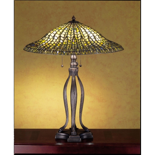 31"H Tiffany Lotus Leaf Table Lamp