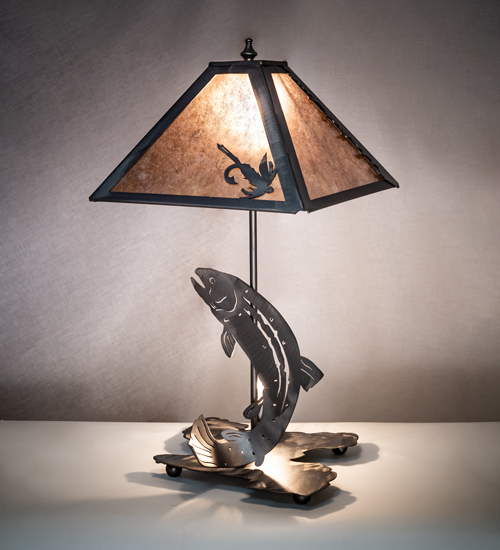 21"H Leaping Trout Table Lamp