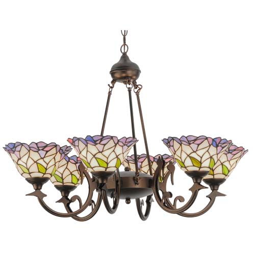 33"W Daffodil Bell 6 Light Chandelier