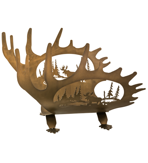 24"W Moose Antler Log Holder