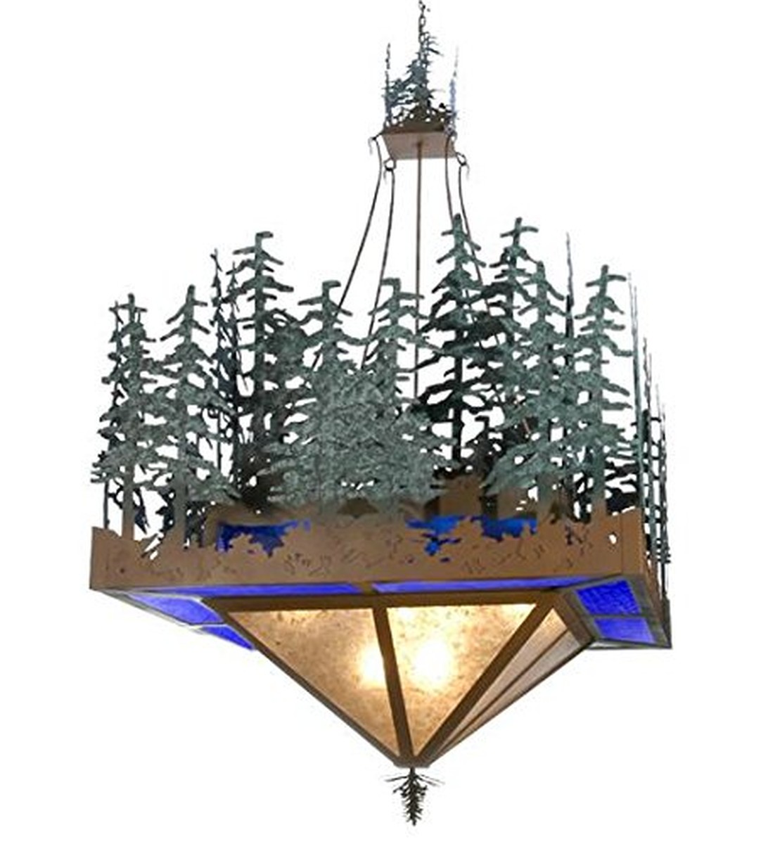 60" Square Pine Lake Inverted Pendant